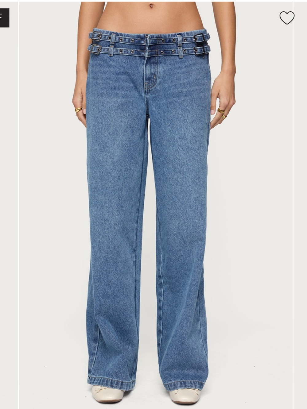 Livia Double Belt Low Rise Baggy Jeans Edikted